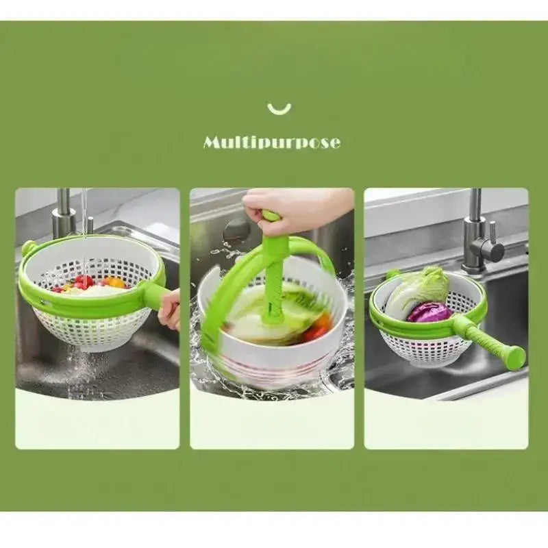 Professional Rotating Drainage Basket for Vegetable and Fruit Cleaning and Dehydration