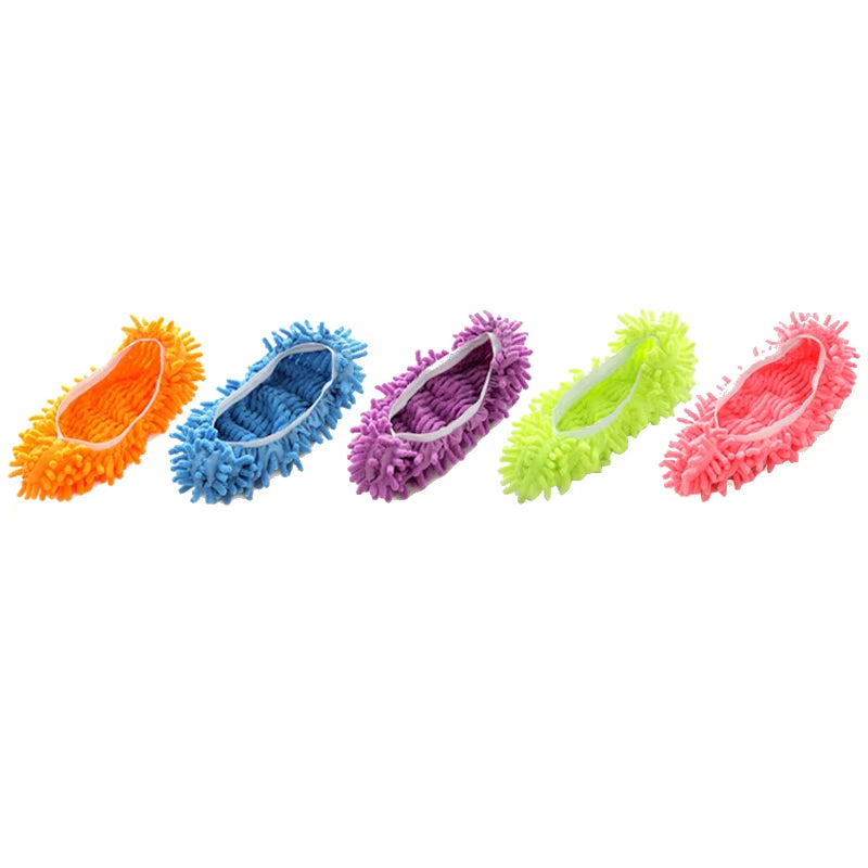 Chenille Dust Mop Slippers for Efficient Floor Cleaning and Dusting