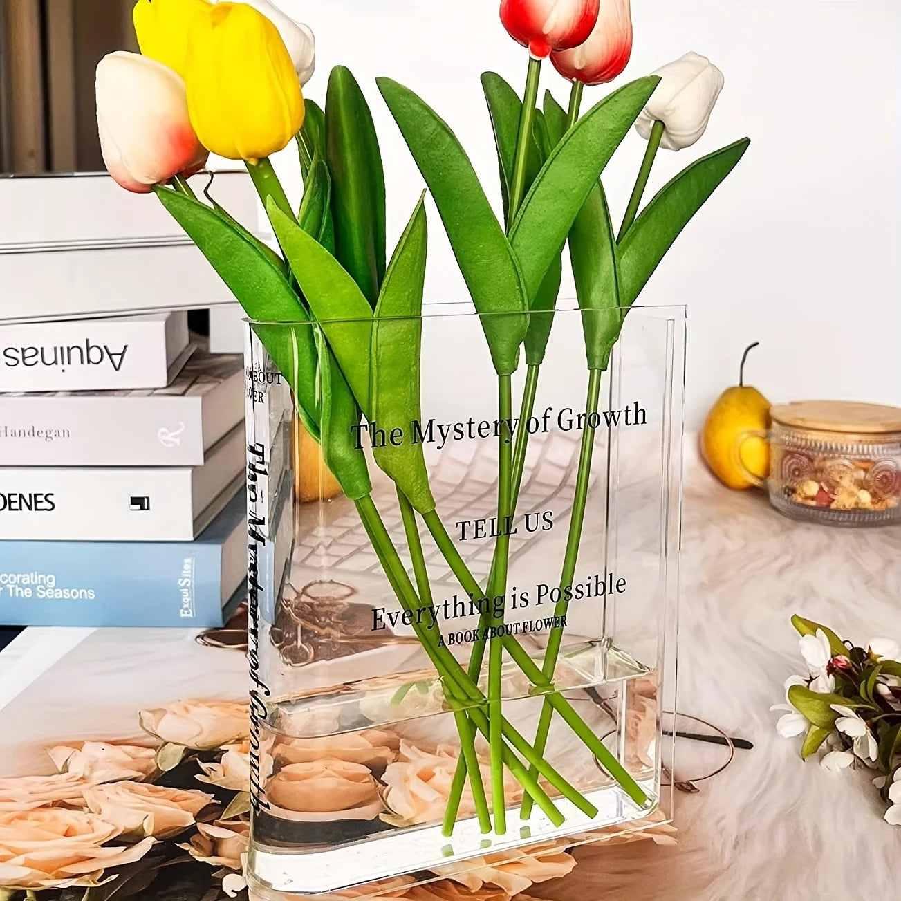 Transform Your Space with Our Stylish Book Shaped Acrylic Vase – Perfect for Home and Office Decor!