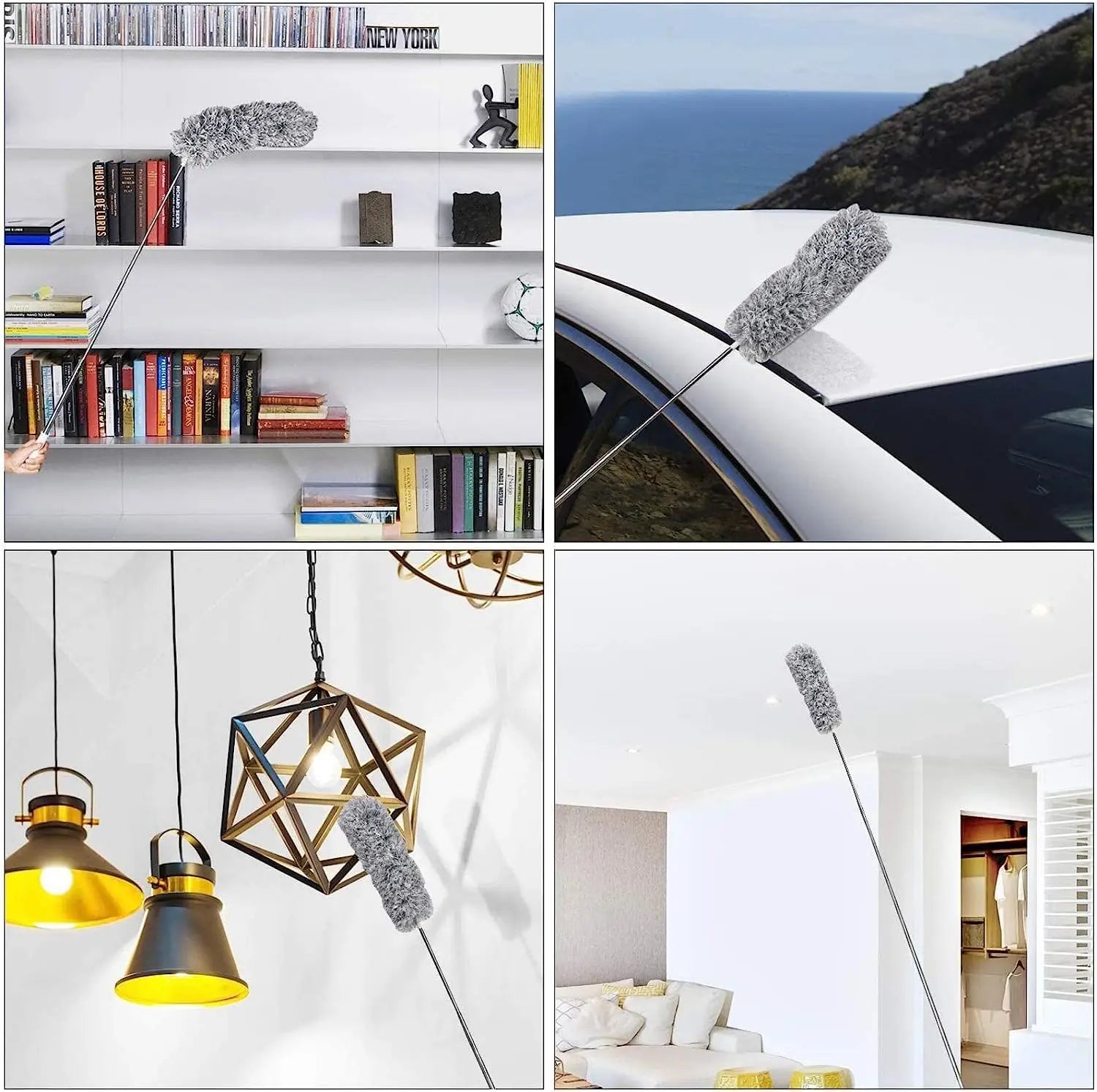 Adjustable and Bendable Microfiber Duster - Washable and Reusable Cleaning Tool for High Ceilings, Furniture, and Vehicles