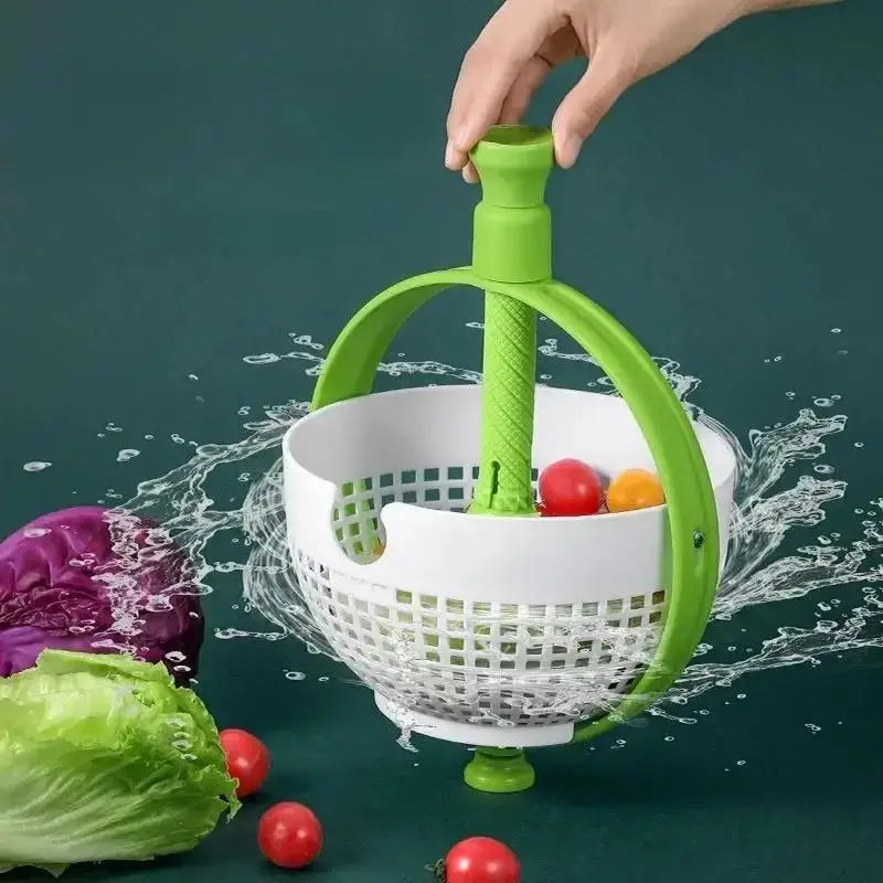 Professional Rotating Drainage Basket for Vegetable and Fruit Cleaning and Dehydration