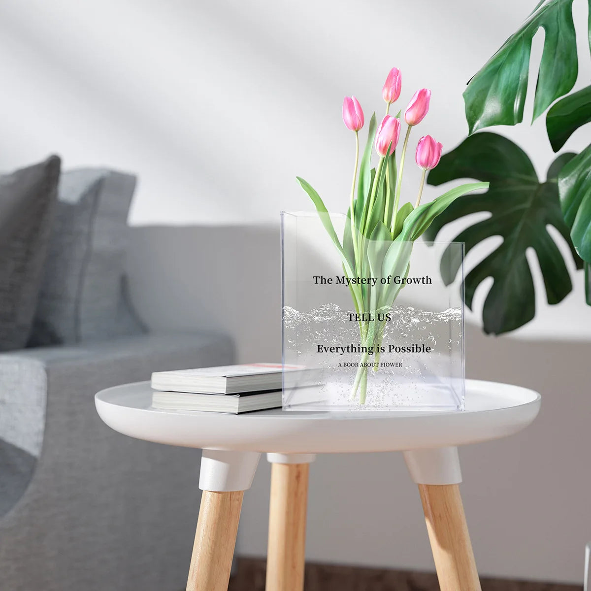 Transform Your Space with Our Stylish Book Shaped Acrylic Vase – Perfect for Home and Office Decor!