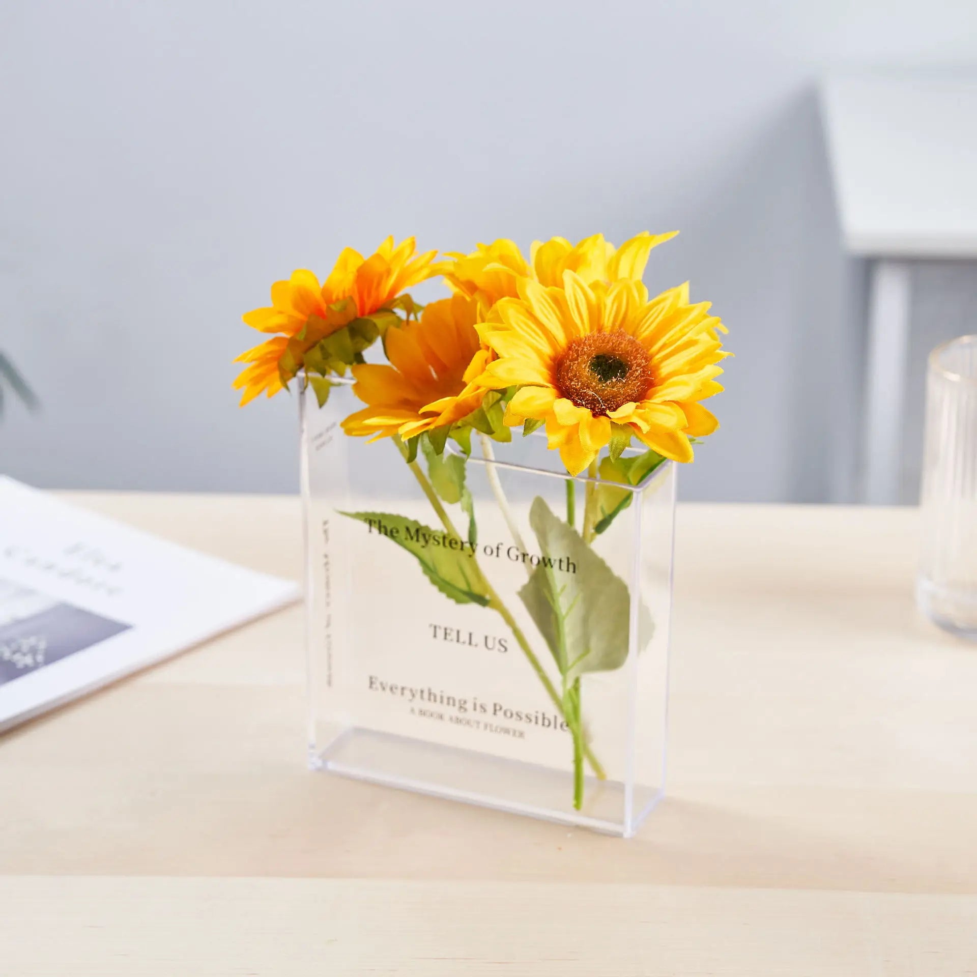 Transform Your Space with Our Stylish Book Shaped Acrylic Vase – Perfect for Home and Office Decor!