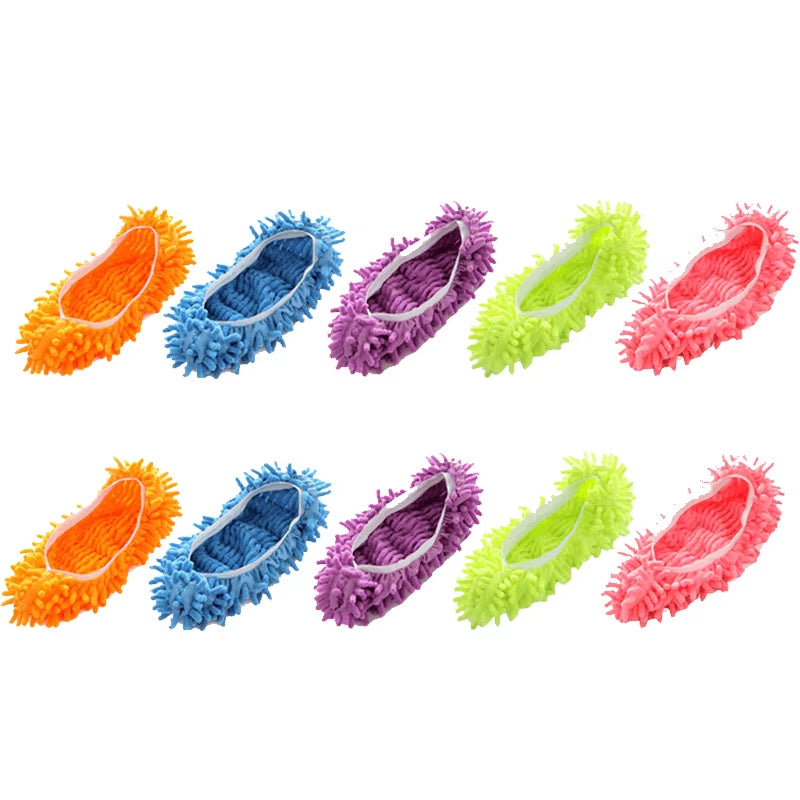 Chenille Dust Mop Slippers for Efficient Floor Cleaning and Dusting