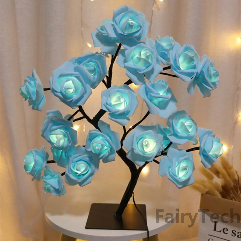 LED Rose Flower Table Lamp - USB Fairy Lights for Christmas, Weddings, and Home Decor - Ideal Gift for Mother's Day