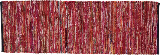 Cotton Chindi Runner Rug - 2X6 Ft Multi-Color, Bohemian Farmhouse Runner for Living Room, Bedroom, Hallways, Patio, and Kitchen | Soft Decorative Floor Carpet - 24X36 Inches