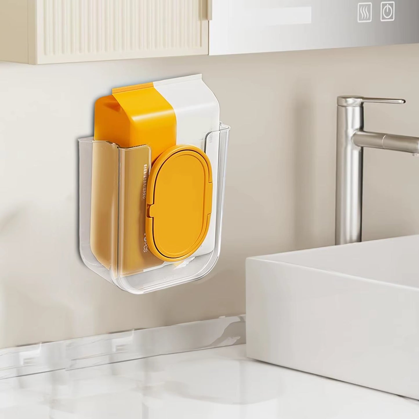 Wall-Mounted Self-Adhesive Wet Wipes Dispenser for Kitchen and Bathroom