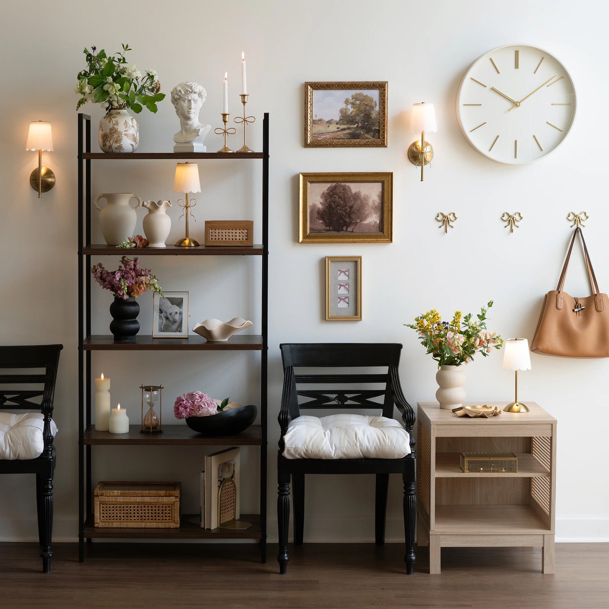 Home Ruffle Shaped Off-White Ceramic Indoor Tabletop Vase