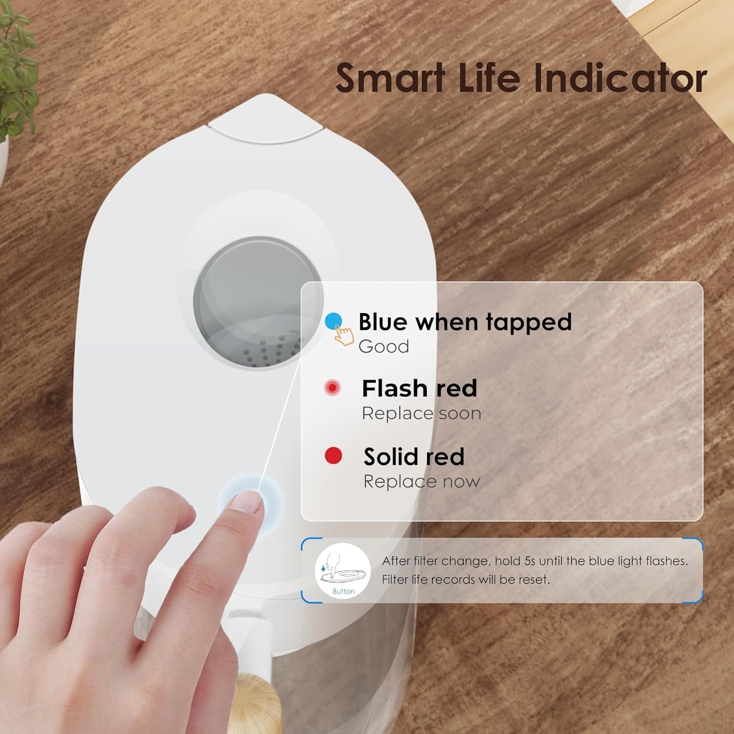 Professional Water Filter Pitcher with 1 Filter, 200-Gallon Capacity, NSF Certified, Reduces PFOA/PFOS, BPA Free, 10-Cup Design