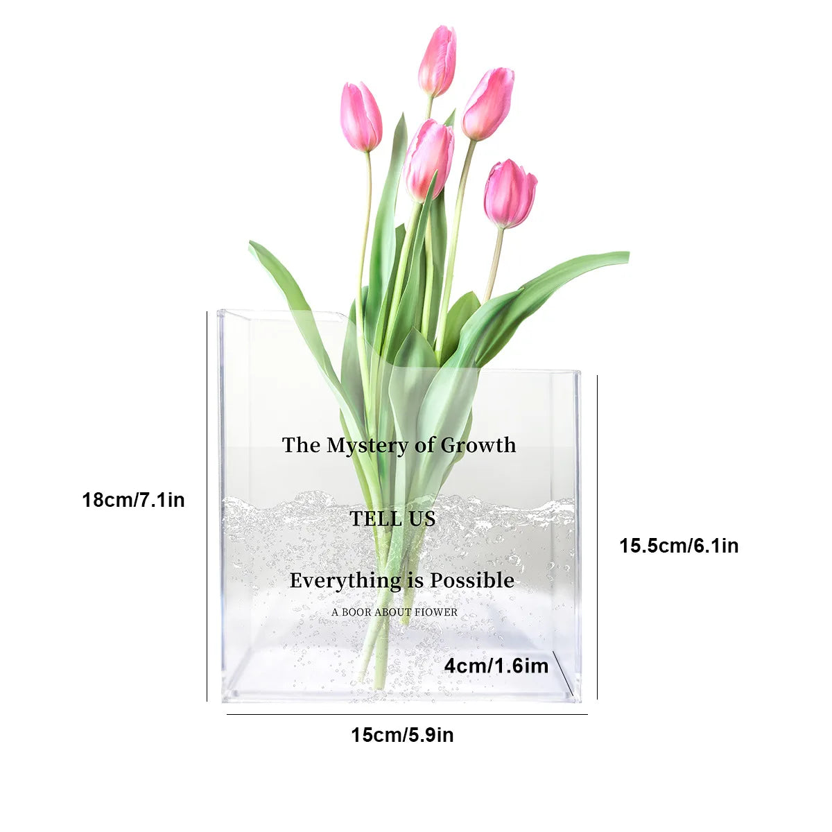 Transform Your Space with Our Stylish Book Shaped Acrylic Vase – Perfect for Home and Office Decor!