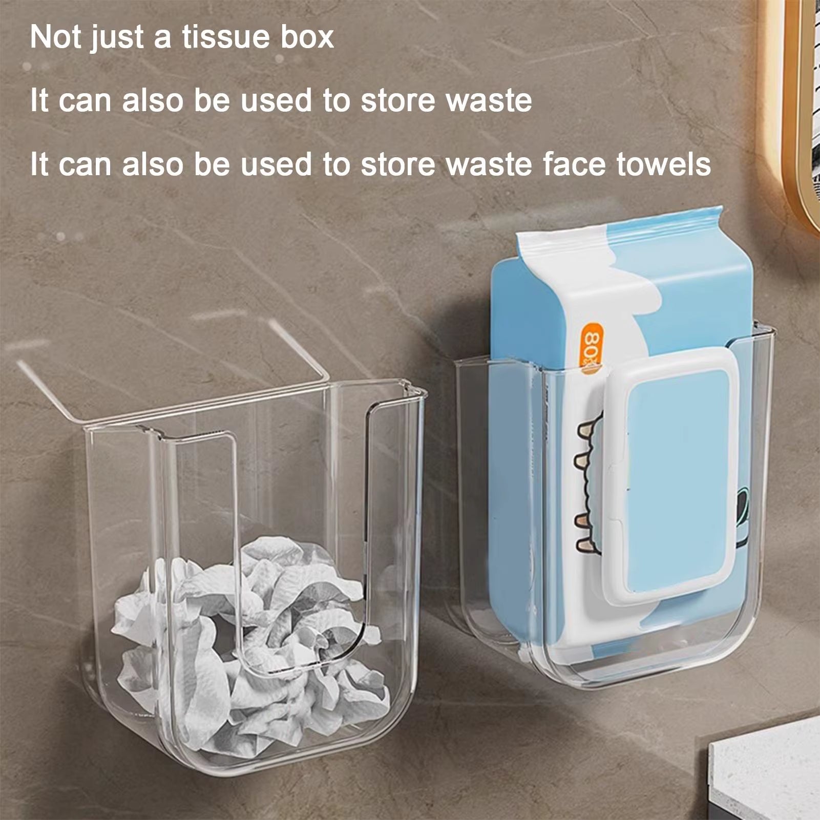 Wall-Mounted Self-Adhesive Wet Wipes Dispenser for Kitchen and Bathroom