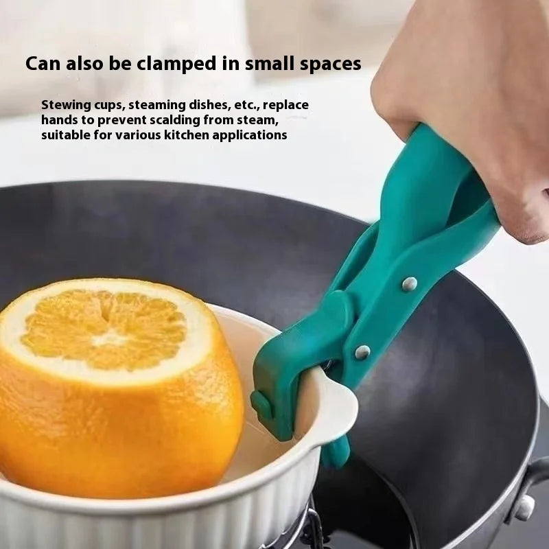 Silicone Anti-Scald Kitchen Clip - One-Handed Multi-Angle Clamp for Steaming, Bowls, and Plates
