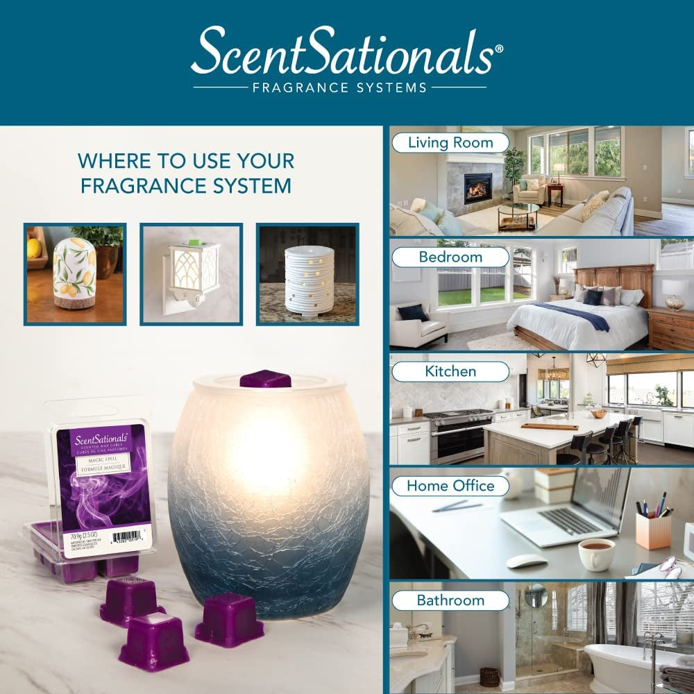 Art Glass Collection Allure Wax Melt Warmer - Elegant Melter for Scented Wax, Fragrance Cubes, and Tarts