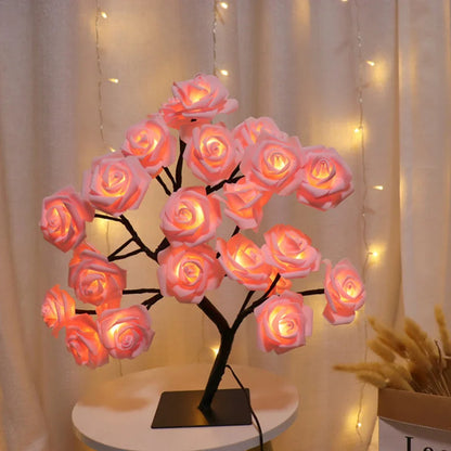 LED Rose Flower Table Lamp - USB Fairy Lights for Christmas, Weddings, and Home Decor - Ideal Gift for Mother's Day