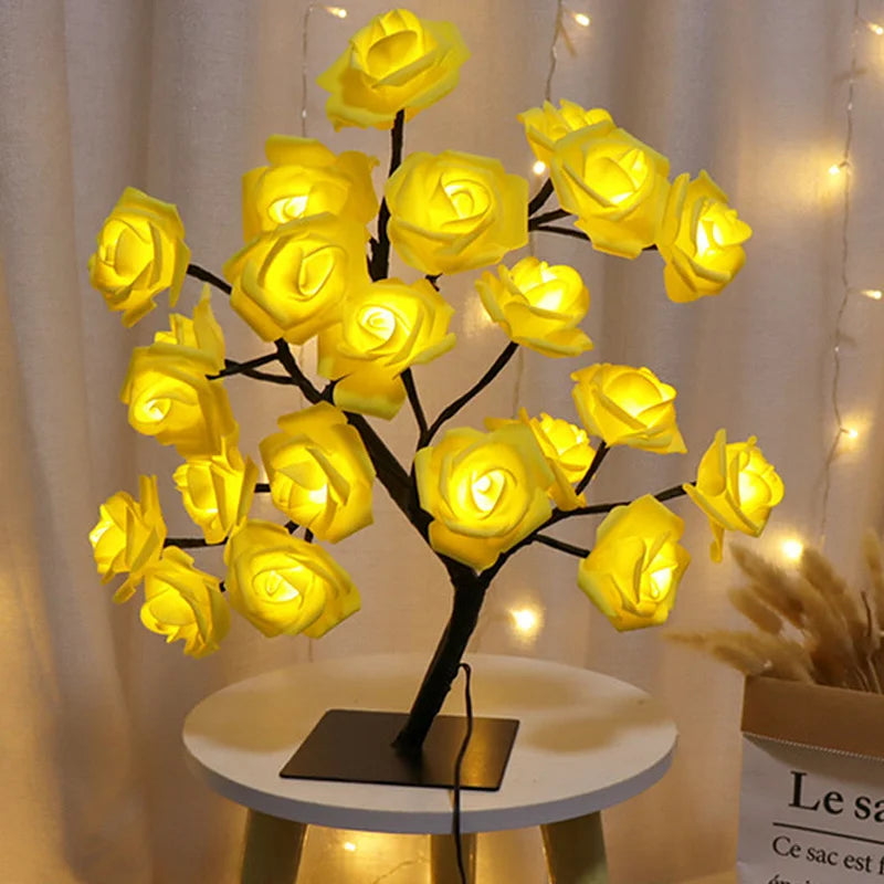 LED Rose Flower Table Lamp - USB Fairy Lights for Christmas, Weddings, and Home Decor - Ideal Gift for Mother's Day