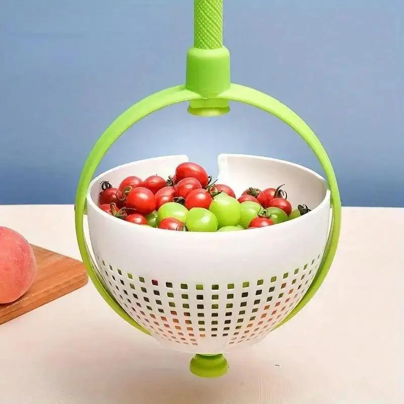 Professional Rotating Drainage Basket for Vegetable and Fruit Cleaning and Dehydration
