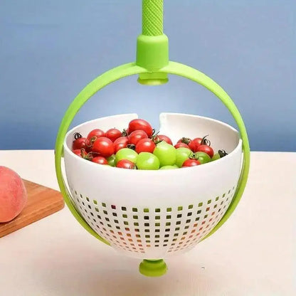 Professional Rotating Drainage Basket for Vegetable and Fruit Cleaning and Dehydration