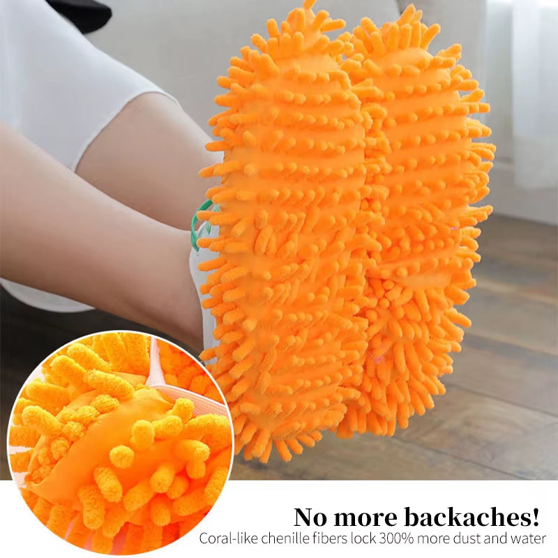 Chenille Dust Mop Slippers for Efficient Floor Cleaning and Dusting