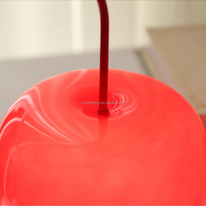 Cherry Home Decor Glass Lampshade Bedside Led Table Lamps Indoor Lighting