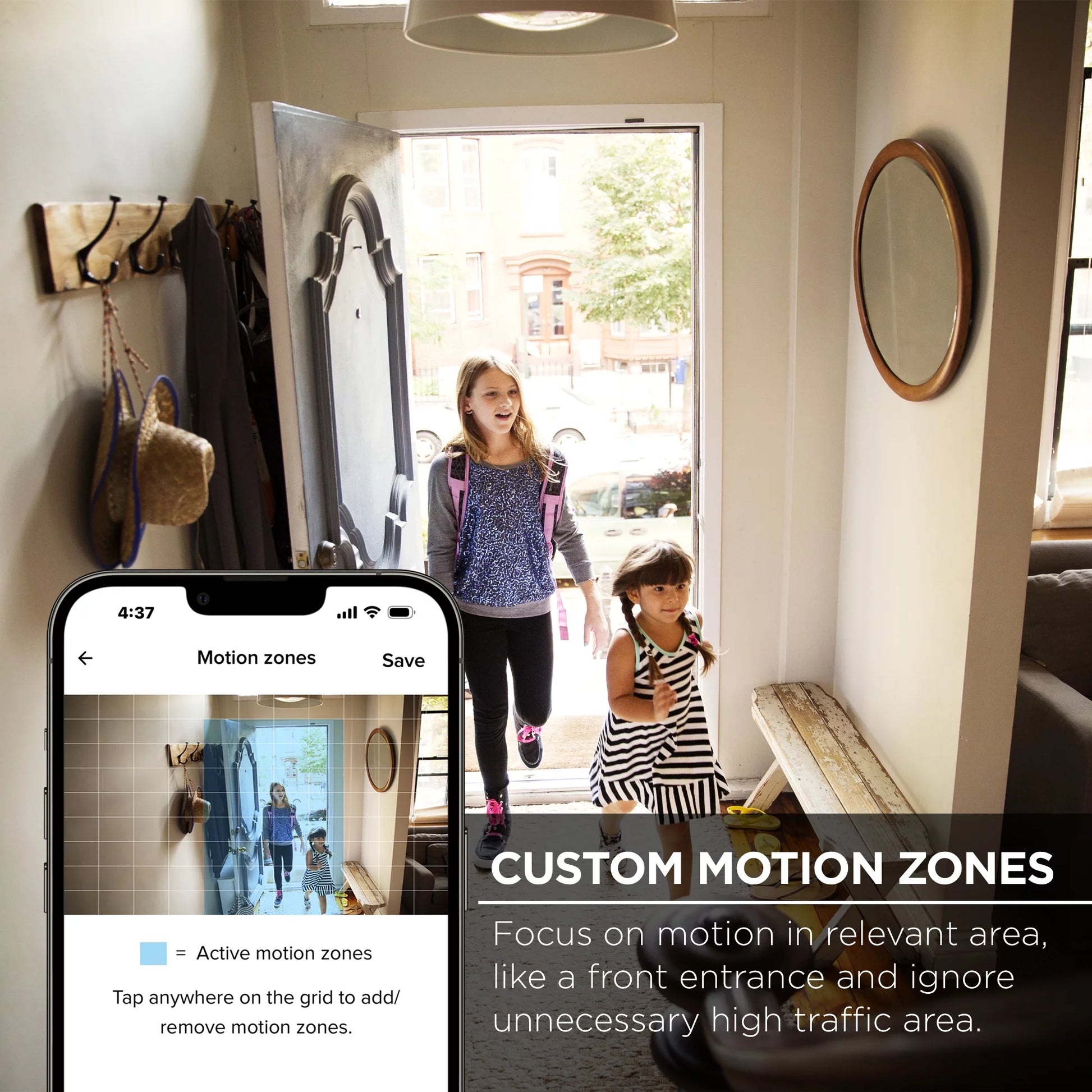 Indoor Camera 1080P - Wi-Fi Security Cam with Night Vision, White (1-Pack)