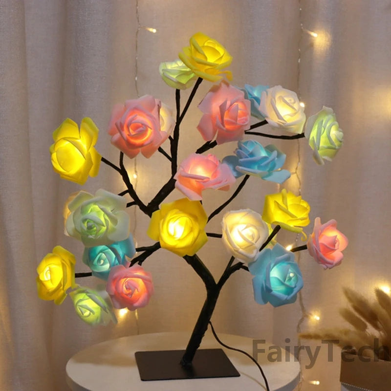 LED Rose Flower Table Lamp - USB Fairy Lights for Christmas, Weddings, and Home Decor - Ideal Gift for Mother's Day