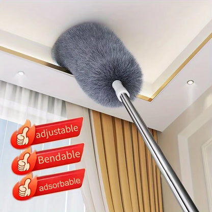 Adjustable and Bendable Microfiber Duster - Washable and Reusable Cleaning Tool for High Ceilings, Furniture, and Vehicles