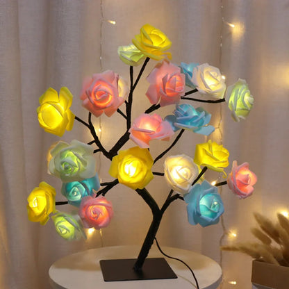 LED Rose Flower Table Lamp - USB Fairy Lights for Christmas, Weddings, and Home Decor - Ideal Gift for Mother's Day