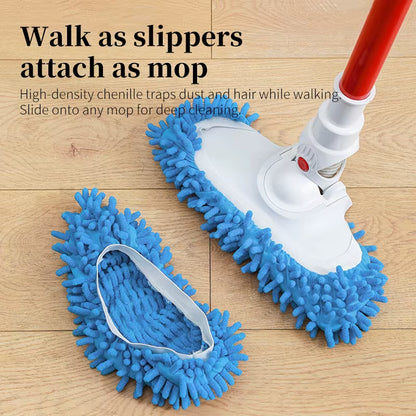 Chenille Dust Mop Slippers for Efficient Floor Cleaning and Dusting