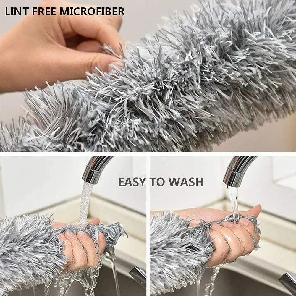 Adjustable and Bendable Microfiber Duster - Washable and Reusable Cleaning Tool for High Ceilings, Furniture, and Vehicles