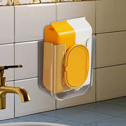 Wall-Mounted Self-Adhesive Wet Wipes Dispenser for Kitchen and Bathroom