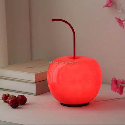 Cherry Home Decor Glass Lampshade Bedside Led Table Lamps Indoor Lighting