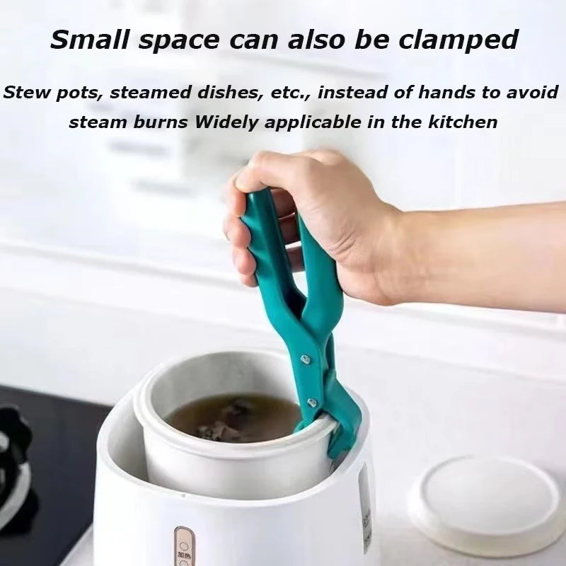 Silicone Anti-Scald Kitchen Clip - One-Handed Multi-Angle Clamp for Steaming, Bowls, and Plates