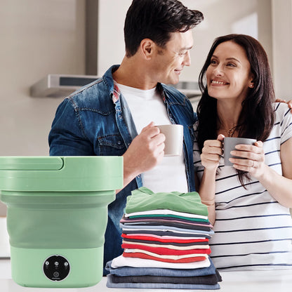 6.5L Compact Foldable Washing Machine for Apartments, Camping, RVs, and Travel - Ideal for Underwear, Socks, and Baby Clothes (110V-260V)