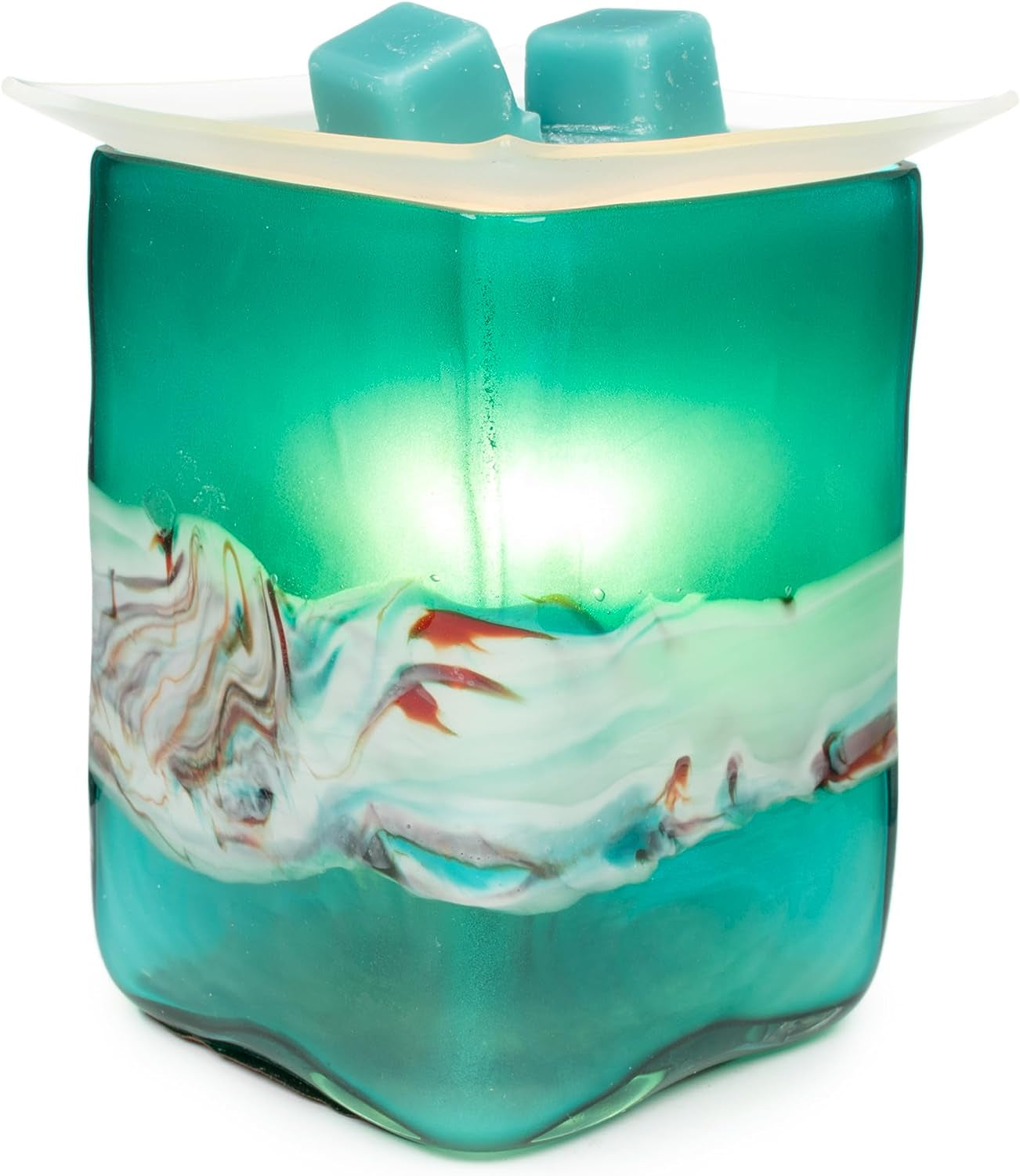 Art Glass Collection Allure Wax Melt Warmer - Elegant Melter for Scented Wax, Fragrance Cubes, and Tarts