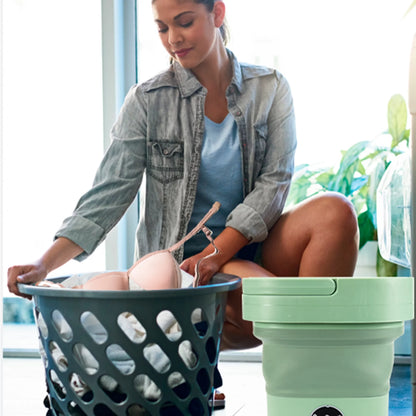 6.5L Compact Foldable Washing Machine for Apartments, Camping, RVs, and Travel - Ideal for Underwear, Socks, and Baby Clothes (110V-260V)