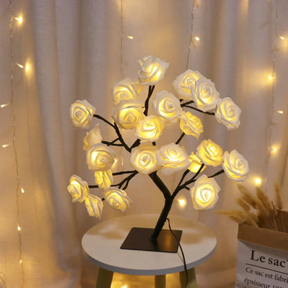 LED Rose Flower Table Lamp - USB Fairy Lights for Christmas, Weddings, and Home Decor - Ideal Gift for Mother's Day