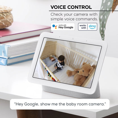 Indoor Camera 1080P - Wi-Fi Security Cam with Night Vision, White (1-Pack)