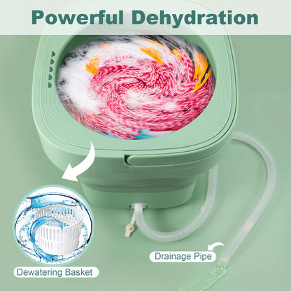 6.5L Compact Foldable Washing Machine for Apartments, Camping, RVs, and Travel - Ideal for Underwear, Socks, and Baby Clothes (110V-260V)