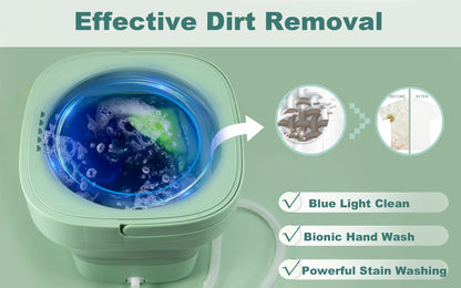 6.5L Compact Foldable Washing Machine for Apartments, Camping, RVs, and Travel - Ideal for Underwear, Socks, and Baby Clothes (110V-260V)