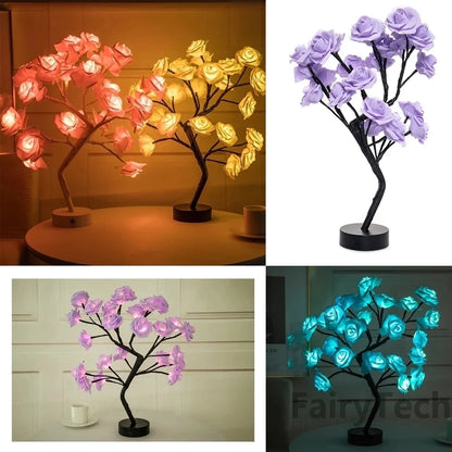 LED Rose Flower Table Lamp - USB Fairy Lights for Christmas, Weddings, and Home Decor - Ideal Gift for Mother's Day
