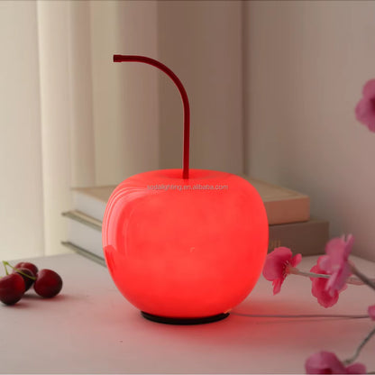 Cherry Home Decor Glass Lampshade Bedside Led Table Lamps Indoor Lighting